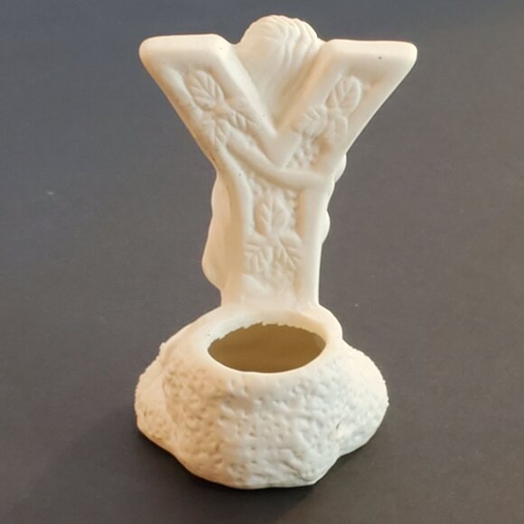 Vintage Christmas JOY Angel Candle Holder Ceramic Collection 1980's Set of 3 - Picture 7 of 14